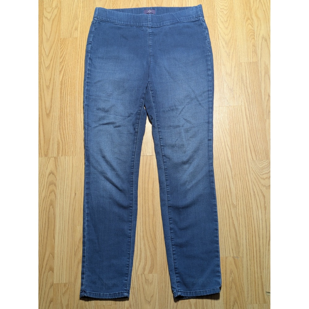 NYDJ Womens Legging Pull On Jeans Lift Tuck Technology Blue Denim Size 8